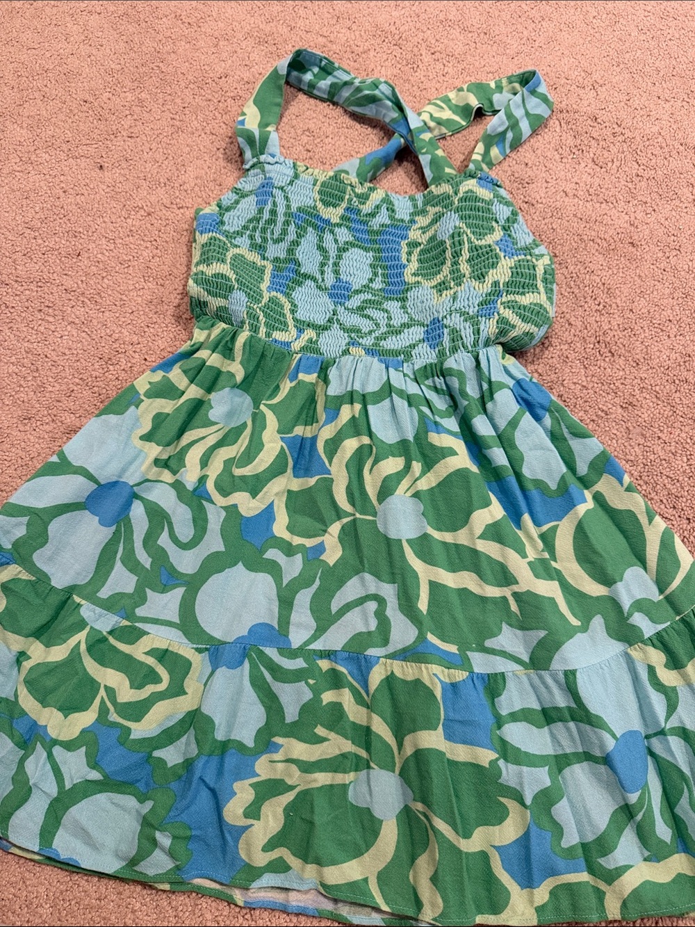 Show me your mumu Floral Green Smocked Sundress sz small